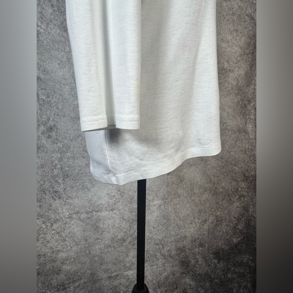 Style & Co. White Cotton Blouse with Silver/Gold Neckline 3/4 Sleeves Size M - Picture 3 of 11